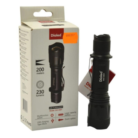 Latarka akumulatorowa 230LM zoom Dioled DIO-0301